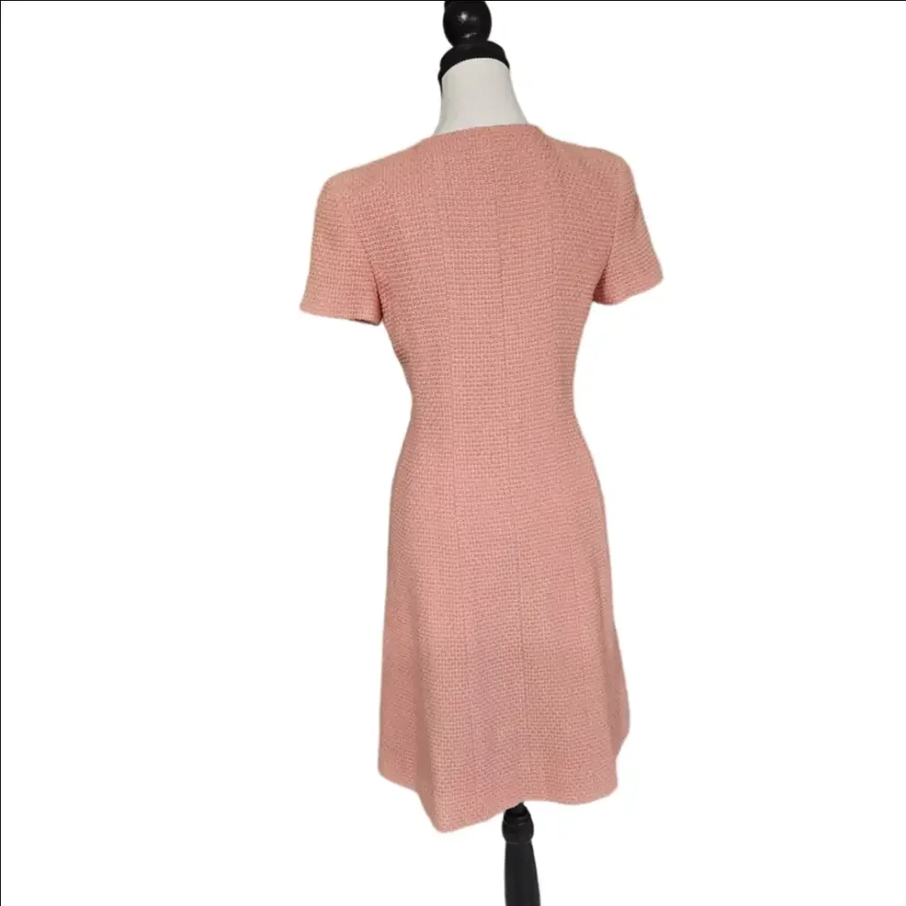 CHANEL Pink Textured Midi Dress